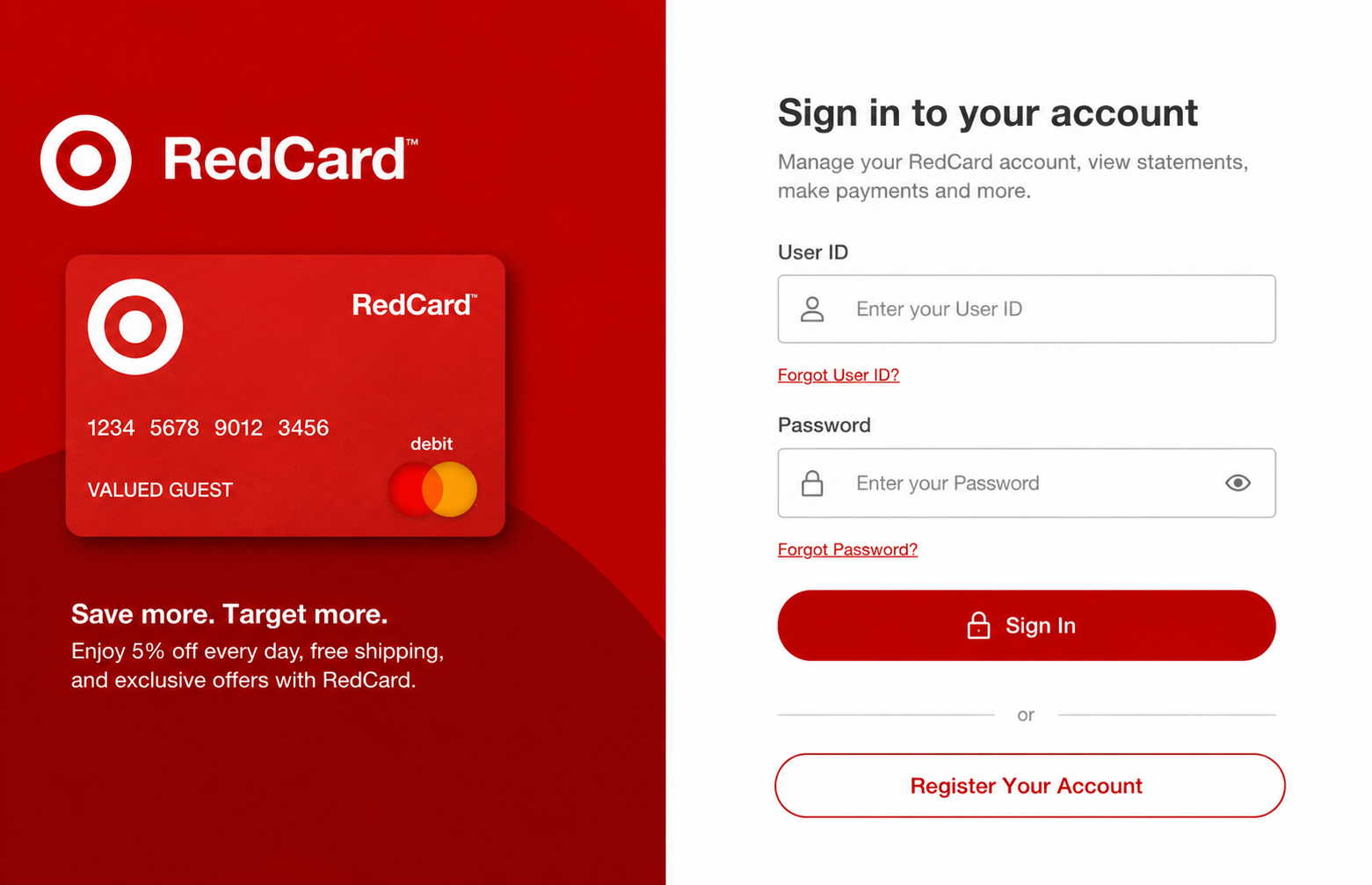 Target Red Card Login