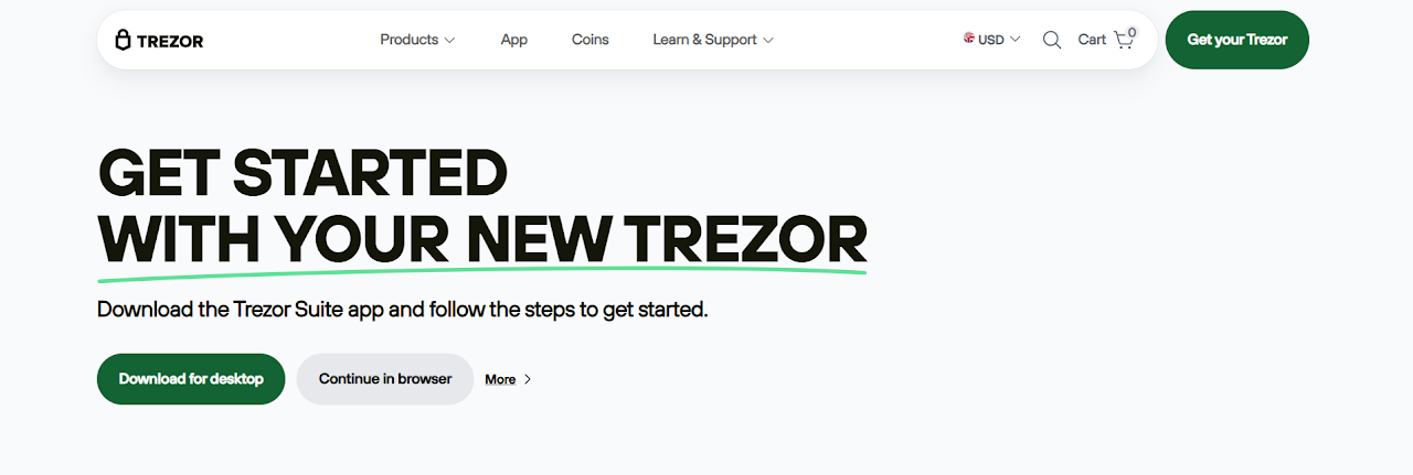 Trezor Hardware Wallet (Official) | Bitcoin & Crypto Security