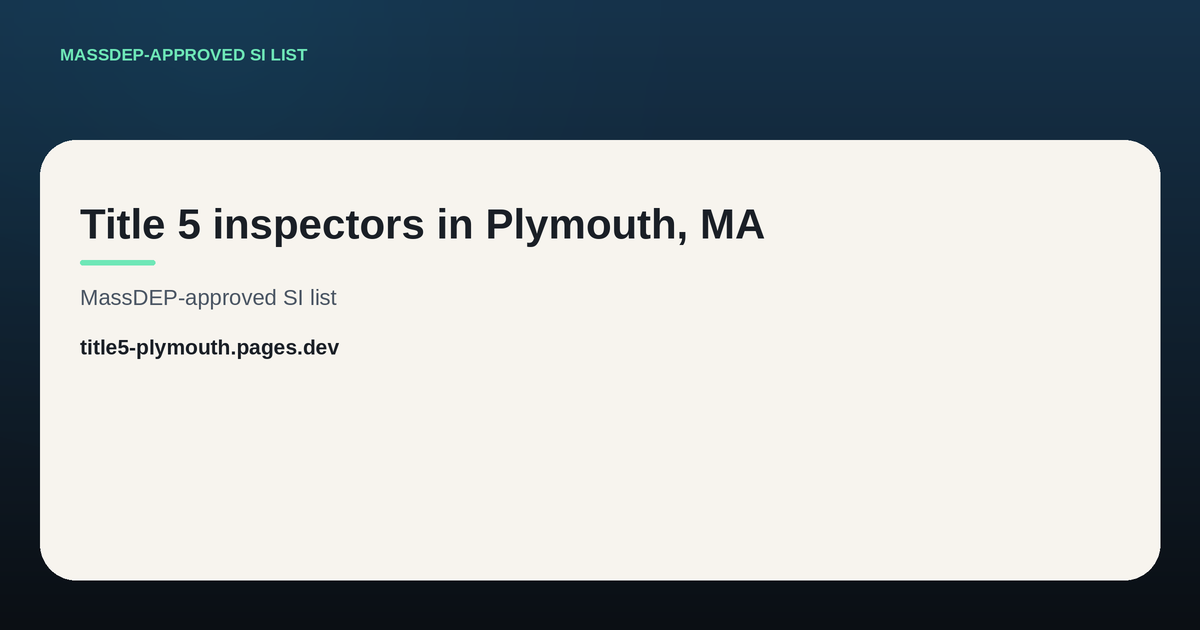 Title 5 South Shore SI list (MassDEP-approved)