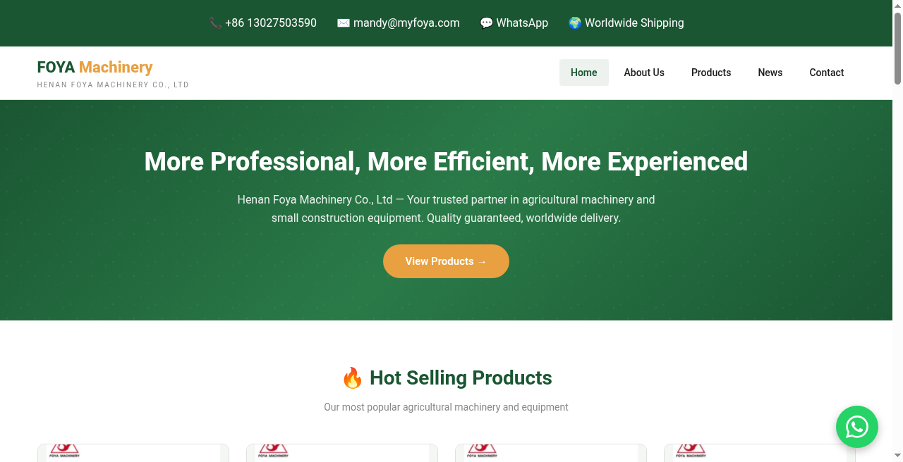 FOYA Machinery â Agricultural Equipment Manufacturer
