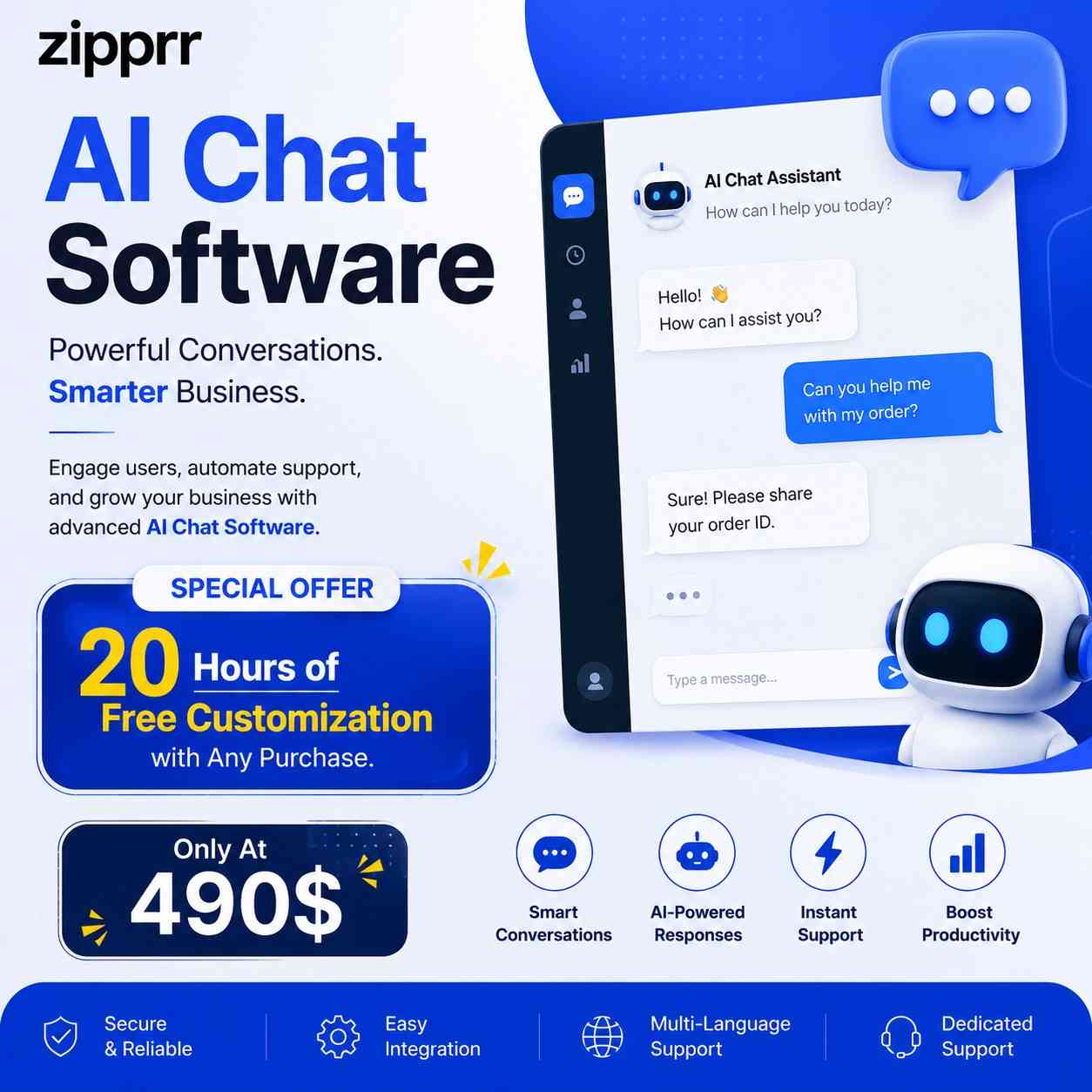 AI Chat Software for Websites & Customer Support | AIchat by Zipprr