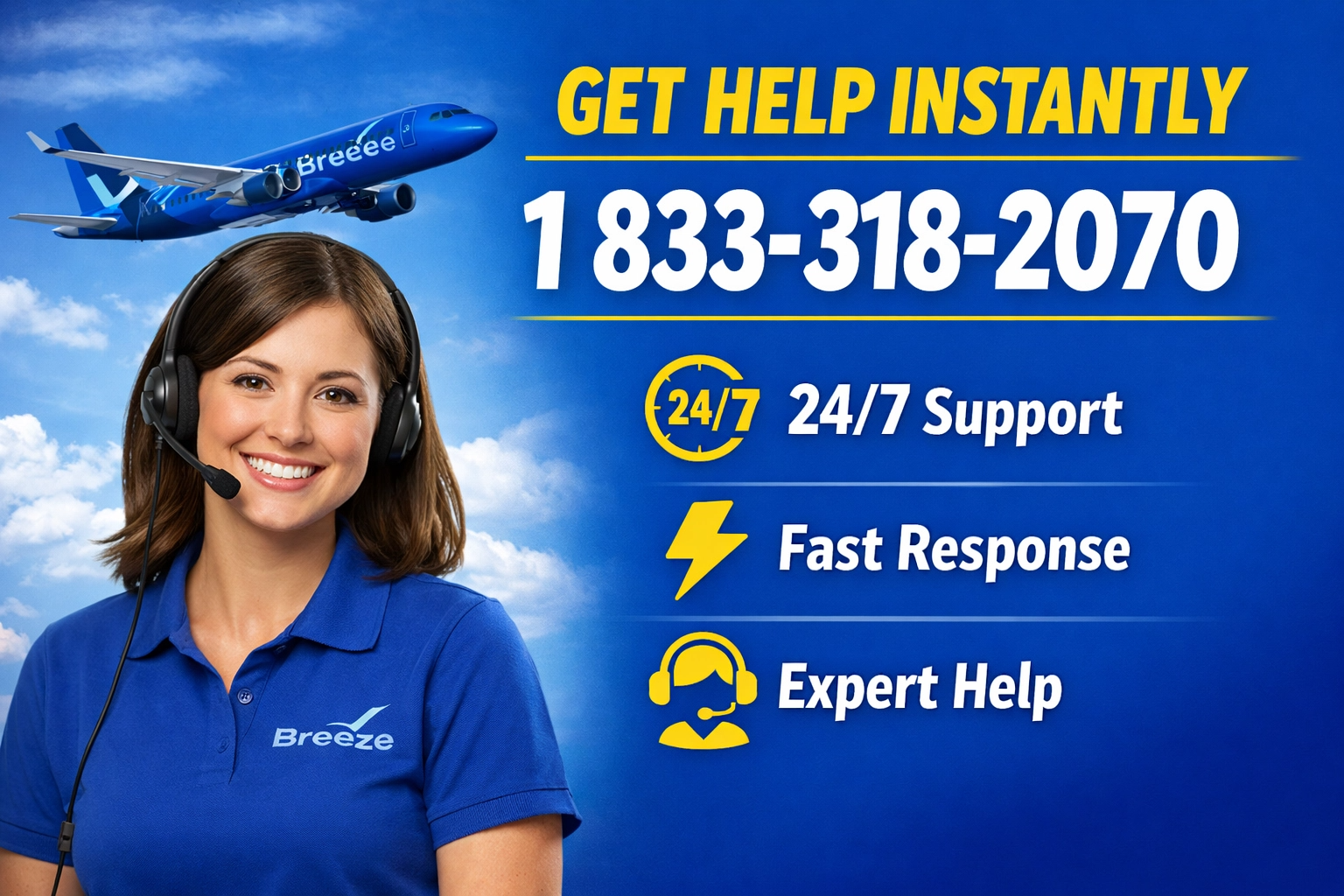 BREEZE Airways CUSTOMER SERVICE Full-Access Guide  24/7 Live Agent Support ï¼-(833)-318-2070